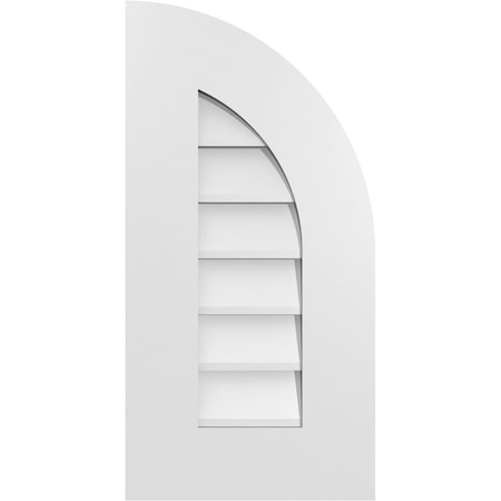 Ekena Millwork Quarter Round Top Right Surface Mount PVC Gable Vent w/ 3-1/2"W x 1"P Standard Frame, 12"W x 24"H GVPQR12X2401SN